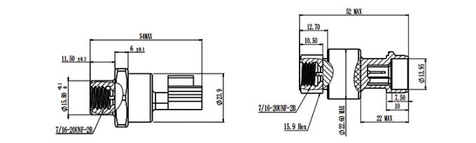 RPT233S 0~20MPa Packard Yazaki 1%FS Κηραμικός αισθητήρας πίεσης για σύστημα HAVC 2
